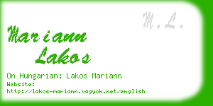 mariann lakos business card